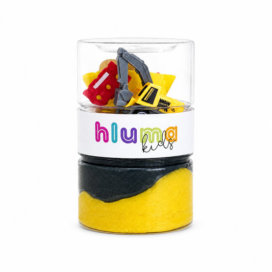 Hluma Kids Busy Builders Wonder Jar: construction sensory playdough with builder toys for kids 3+