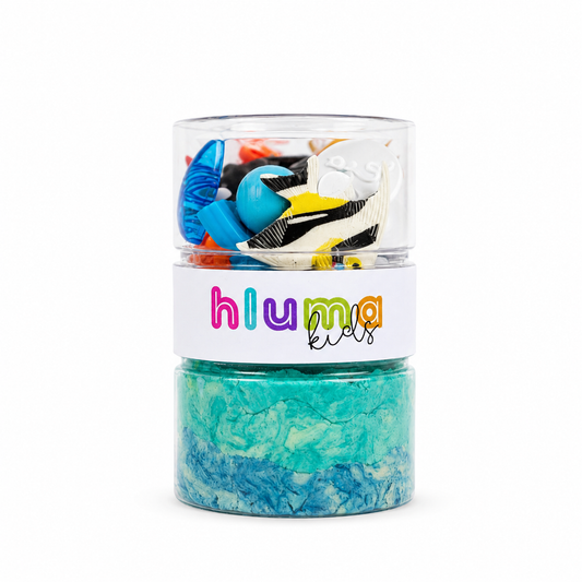 Hluma Kids Waves and Wonders Wonder Jar: ocean sensory playdough with fish and sea creatures for kids 3+