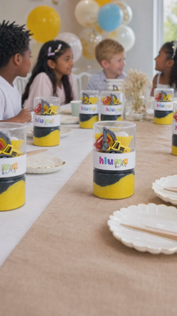 Hluma Kids Busy Builders Wonder Jar product video, kids playing with construction toys and playdough
